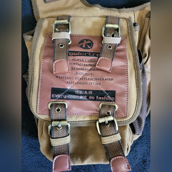 Koolertron Canvas Tan and Brown  Bag - Picture 1 of 9